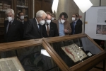 Il Presidente della Repubblica Sergio Mattarella visita la mostra dal titolo La “Biblioteca” di Dante, allestita all’interno della biblioteca dell’Accademia nazionale dei Lincei e Corsiniana 
