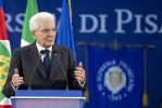 Il Presidente Sergio Mattarella nel corso dell'intervento alla cerimonia di inaugurazione dell'anno accademico dell'Università degli Studi di Pisa