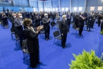 Il Presidente Sergio Mattarella al termine dell'intervento alla cerimonia di inaugurazione dell'anno accademico dell'Università degli Studi di Pisa riceve l'applauso dei presenti