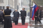 Il Presidente della Repubblica, Sergio Mattarella a Nova Gorica con Borut Pahor Presidente della Repubblica di Slovenia, durante gli onori militari
