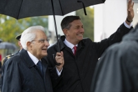 Il Presidente della Repubblica, Sergio Mattarella a Nova Gorica, Piazza Bevk, con Borut Pahor Presidente della Repubblica di Slovenia
