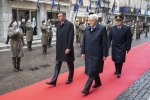 Il Presidente della Repubblica, Sergio Mattarella a Gorizia con Borut Pahor Presidente della Repubblica di Slovenia, durante gli onori militari
