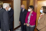 Il Presidente Sergio Mattarella con Paolo Aquilanti, Presidente della Fondazione Ri.MED,  Maria Chiara Carrozza, Presidente del CNR e Leslie Davis, Presidente UPMC, University of Pittsburgh, in occasione della presentazione del Centro per le Biotecnologie e la Ricerca Biomedica in costruzione a Carini