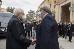 Il Presidente della Repubblica Sergio Mattarella a Foggia accolto da Michele Emiliano, Presidente della Giunta regionale della Puglia, in occasione della cerimonia di inaugurazione dell’anno accademico 2021-2022 dell’Università di Foggia 
