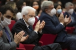 Il Presidente della Repubblica Sergio Mattarella all’Università di Foggia durante la cerimonia di inaugurazione dell’anno accademico 2021-2022  
