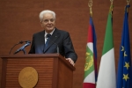 Il Presidente della Repubblica Sergio Mattarella all’Università di Foggia durante il suo indirizzo di saluto, in occasione della cerimonia di inaugurazione dell’anno accademico 2021-2022  
