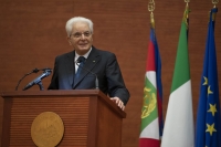Il Presidente della Repubblica Sergio Mattarella all’Università di Foggia durante il suo indirizzo di saluto, in occasione della cerimonia di inaugurazione dell’anno accademico 2021-2022  
