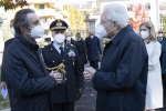 Il Presidente della Repubblica Sergio Mattarella accolto dal Presidente della Regione Lombardia Attilio Fontana,in occasione dell'inaugurazione della nuova sede dell’Accademia e all’apertura dell’anno di studi 2021/2022 della Guardia di Finanza