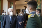 Il Presidente della Repubblica Sergio Mattarella e la Sig.ra Laura, a Bergamo, nella nuova sede dell'Accademia della Guardia di Finanza,in occasione della cerimonia di inaugurazione 
