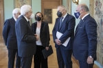 Il Presidente della Repubblica Sergio Mattarella con Luciana Lamorgese, Ministro dell’interno,Lamberto Giannini, Capo della Polizia - Direttore generale della pubblica sicurezza,e con Maurizio Vallone, Direttore generale della DIA
