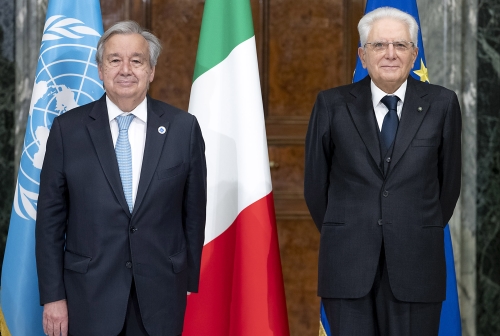 Il Presidente della Repubblica Sergio Mattarella con il Segretario generale delle Nazioni Unite,  António Guterres