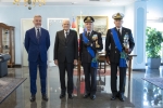 Il Presidente della Repubblica Sergio Mattarella con il Ministro della Difesa Lorenzo Guerini,e con  Gen. S.A. Enzo Vecciarelli e Amm. Sq. Giuseppe Cavo Dragone,in occasione della cerimonia di avvicendamento del Capo di stato maggiore della difesa
