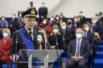Il Presidente della Repubblica Sergio Mattarella durante l'ntervento del Gen. Enzo Vecciarelli, Capo di stato maggiore della difesa uscente
