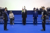 Il Presidente della Repubblica Sergio Mattarella durante la cerimonia di avvicendamento del Capo di stato maggiore della difesa,Gen. S.A. Enzo Vecciarelli e Amm. Sq. Giuseppe Cavo Dragone,rispettivamente Capo di Stato Maggiore della Difesa uscente e subentrante 
