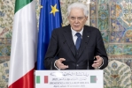 Algeri - Il Presidente della Repubblica Sergio Mattarella e il Presidente della Repubblica Algerina Democratica e Popolare Abdelmad-Jid Tebboune, durante le dichiarazioni alla stampa