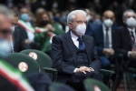 Il Presidente della Repubblica Sergio Mattarella durante la 38^ Assemblea dell'Associazione Nazionale Comuni Italiani dal titolo “Rinasce l’Italia. I comuni al centro della nuova stagione” 
