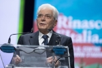 Il Presidente della Repubblica Sergio Mattarella durante il suo intervento alla 38^ Assemblea dell'Associazione Nazionale Comuni Italiani 
