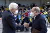 Il Presidente della Repubblica Sergio Mattarella nel corso della visita al Sermig