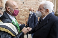  Il Presidente della Repubblica Sergio Mattarella con il Prof. Francesco Frati, Rettore  dell'Università degli Studi di Siena, in occasione dell'apertura dell'anno accademico