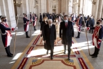 Madrid - Il Presidente della Repubblica Sergio Mattarella con le Loro Maestà il Re di Spagna Filippo VI e la Regina Letizia