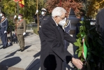 Madrid - Il Presidente della Repubblica Sergio Mattarella in occasione della deposizione di una corona al Monumento a los Caidos por Espana