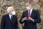 Madrid - Il Presidente della Repubblica Sergio Mattarella con S.M. il Re di Spagna Filippo VI, al Palazzo della Zarzuela