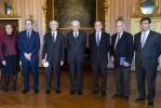 Il Presidente Sergio Mattarella con Alberto Quadrio Curzio, Presidente del Consiglio della Fondazione Internazionale Balzan “Premio”, Roberto Antonelli, Presidente dell’Accademia Nazionale dei Lincei e i vinicitori dei Premi Balzan 2020