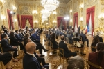 Il Presidente della Repubblica Sergio Mattarella durante il suo intervento all'incontro con i referendari di nuova nomina
