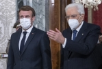 Il Presidente Sergio Mattarella con il Presidente della Repubblica Francese, Emmanuel Macron