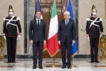 Il Presidente Sergio Mattarella con il Presidente della Repubblica Francese, Emmanuel Macron