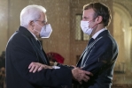 Il Presidente Sergio Mattarella con il Presidente della Repubblica Francese, Emmanuel Macron