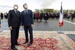 Il Presidente della Repubblica Sergio Mattarella con il Presidente della Repubblica Francese, Emmanuel Macron, al termine dell'incontro per la firma del “Trattato per una cooperazione bilaterale rafforzata"