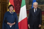 Il Presidente Sergio Mattarella con S.E. la Signora Sonia Silvia BRITO Sandoval,nuovo Ambasciatore dello Stato Plurinazionale della Bolivia, in occasione della presentazione delle Lettere Credenziali 
