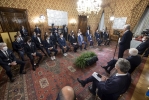 L'intervento di Giovanni Malagò, Presidente del CONI, in occasione dell'incontro del Presidente Sergio Mattarella con una delegazione della Federazione Motociclistica Italiana con i campioni del mondo 2021 vincitori delle competizioni a squadre nazionali