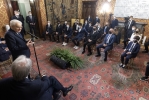 Il Presidente Sergio Mattarella nel corso dell'incontro con una delegazione della Federazione Motociclistica Italiana con i campioni del mondo 2021 vincitori delle competizioni a squadre nazionali