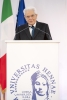 Il Presidente della Repubblica Sergio Mattarella in occasione della cerimonia di inaugurazione dell'anno accademico 2021/2022 dell'Università degli Studi di Enna "Kore"