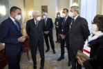 Il Presidente Sergio Mattarella con Luigi Di Maio, Ministro degli affari esteri e della cooperazione internazionale, Marina Sereni, Vice Ministro degli affari esteri e della cooperazione internazionale, Benedetto Della Vedova, Sottosegretario di Stato agli affari esteri e alla cooperazione internazionale e Manlio Di Stefano, Sottosegretario di Stato agli affari esteri e alla cooperazione internazionale, in occasione della XIV Conferenza degli Ambasciatori e delle Ambasciatrici d’Italia