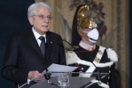 Il Presidente Sergio Mattarella in occasione della cerimonia per lo scambio degli auguri di fine anno con i rappresentanti delle istituzioni, delle forze politiche e della società civile