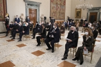 Il Presidente della Repubblica Sergio Mattarella in occasione della cerimonia dell’avvio dei lavori per la nuova Biblioteca di archeologia e storia dell’arte nel Fabbricato San Felice
