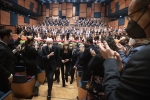 Il Presidente della Repubblica Sergio Mattarella e la Sig.ra Laura,al nuovo Auditorium del Maggio Musicale Fiorentino,in occasione del concerto di inaugurazione,diretto dal Maestro Zubin Mehta
