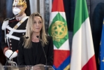 Valentina Vezzali Sottosegretario di Stato alla Presidenza del Consiglio dei ministri, in occasione della cerimonia di consegna della bandiera agli atleti italiani in partenza per i Giochi Olimpici e Paralimpici Invernali 2021, alla presenza del Presidente Sergio Mattarella