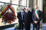 Il Presidente della Repubblica Sergio Mattarella rende omaggio alla camera ardente di David Sassoli
