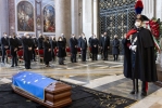 Il Presidente Sergio Mattarella in occasione dei funerali di David Sassoli, Presidente del Parlamento europeo