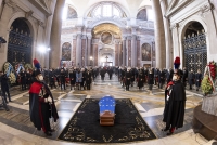 
Il Presidente Sergio Mattarella in occasione dei funerali di David Sassoli, Presidente del Parlamento europeo