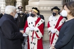 Il Presidente Sergio Mattarella accolto da Marta Cartabia, Ministro della giustizia, Pietro Curzio, Primo Presidente della Corte Suprema di Cassazione e Giovanni Salvi, Procuratore generale presso la Corte Suprema di Cassazione, in occasione dell'Assemblea generale della Corte Suprema di Cassazione per l’inaugurazione dell’anno giudiziario 2022 e per la relazione sull’amministrazione della giustizia nell’anno 2021