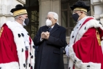 Il Presidente Sergio Mattarella con Pietro Curzio, Primo Presidente della Corte Suprema di Cassazione e Giovanni Salvi, Procuratore generale presso la Corte Suprema di Cassazione, in occasione dell'Assemblea generale della Corte Suprema di Cassazione per l’inaugurazione dell’anno giudiziario 2022 e per la relazione sull’amministrazione della giustizia nell’anno 2021