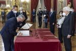 Il Presidente Sergio Mattarella nel corso della cerimonia di giuramento del nuovo Giudice della Corte costituzionale,  Filippo Patroni Griffi