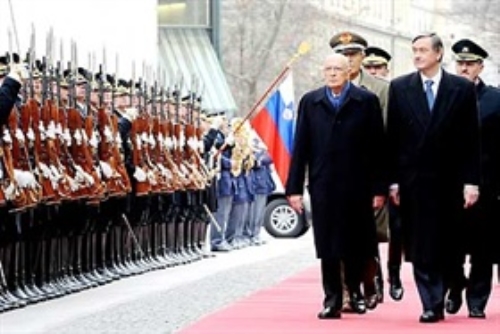 Visita ufficiale del Presidente della Repubblica, Giorgio Napolitano, nella Repubblica di Slovenia (Lubiana, 14 gennaio 2008)