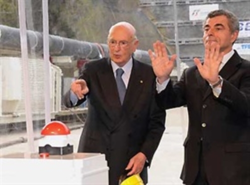 Intervento del Presidente della Repubblica, Giorgio Napolitano, ad Aica (Bz) per la cerimonia di avvio di scavo del cunicolo eplorativo per la realizzazione della galleria di base del Brennero, ed altri impegni a Bolzano (28 e 29 aprile 2008).