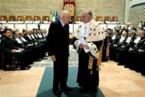 Intervento del Presidente della Repubblica Giorgio Napolitano a Perugia per la cerimonia conclusiva del 700° anniversario di fondazione dell'Università degli Studi. 23 febbraio 2009 